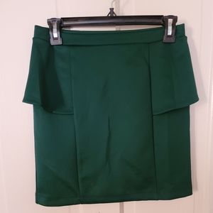 Green mini skirt